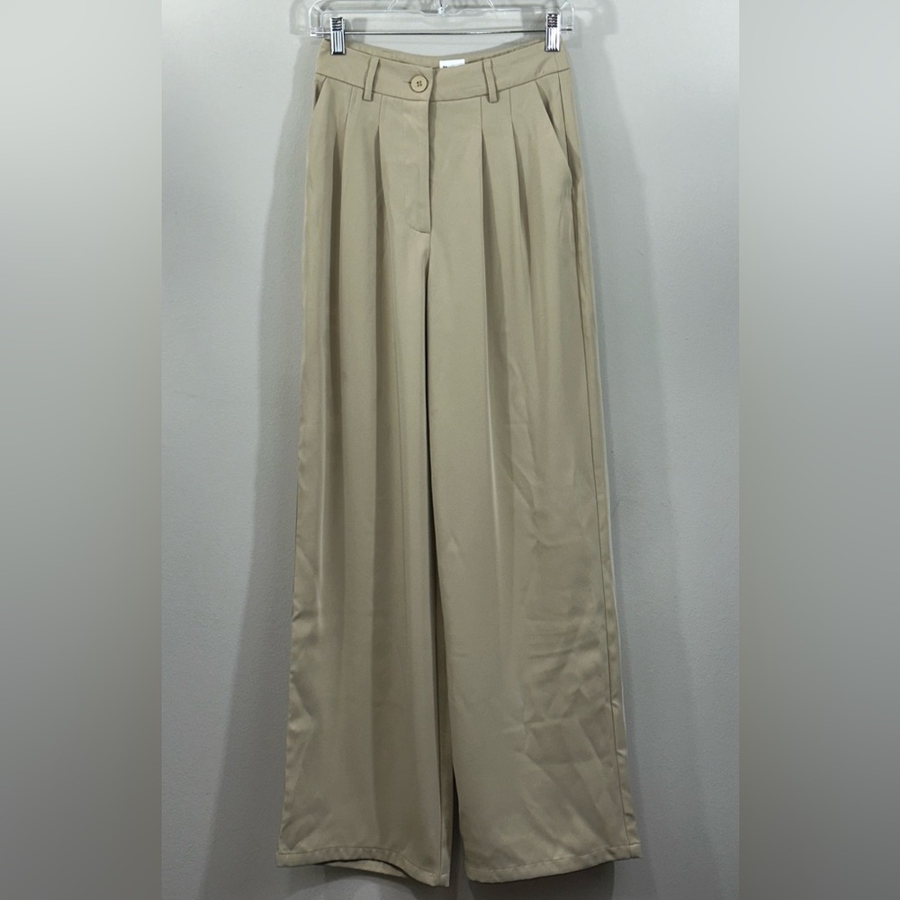 Princess Polly Beige Pleated Trousers